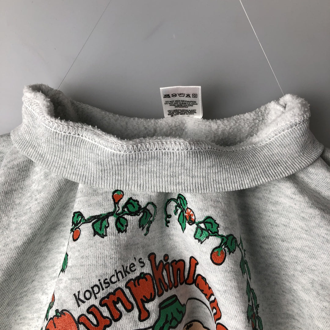 90'S Fruit of the Loom printed sweatshirt, made in the USA, men's size L, vintage cotton gray type Vintage Second Hand