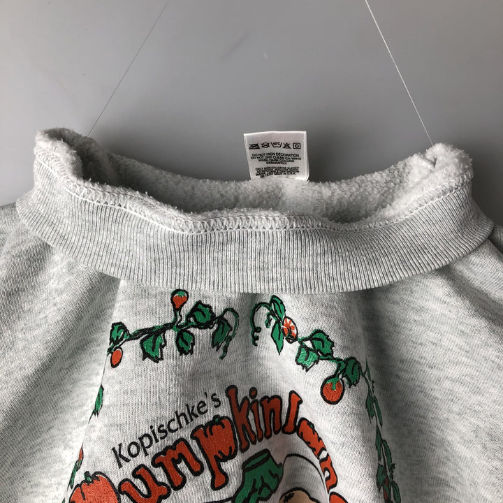 90'S Fruit of the Loom printed sweatshirt, made in the USA, men's size L, vintage cotton gray type Vintage Second Hand