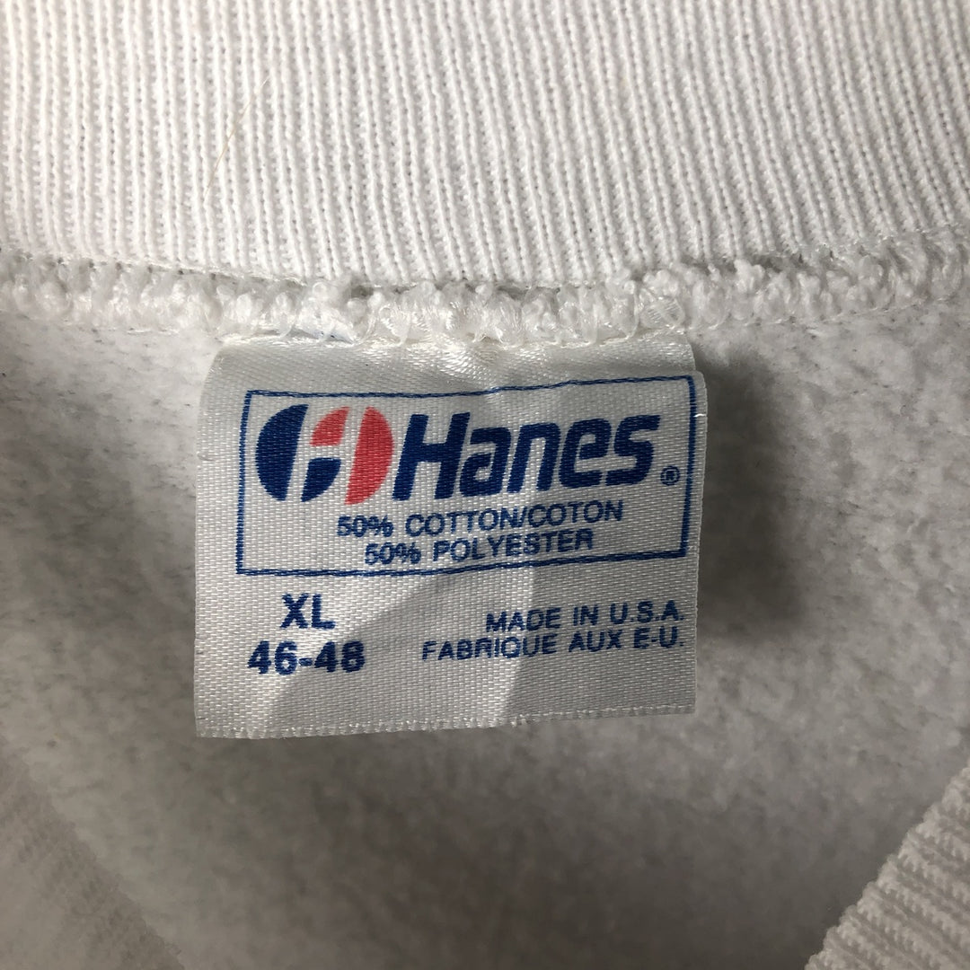 Vintage 80'S Hanes Blue Tag Printed Sweatshirt, Made in USA, Men's XL cotton white type Vintage Second Hand