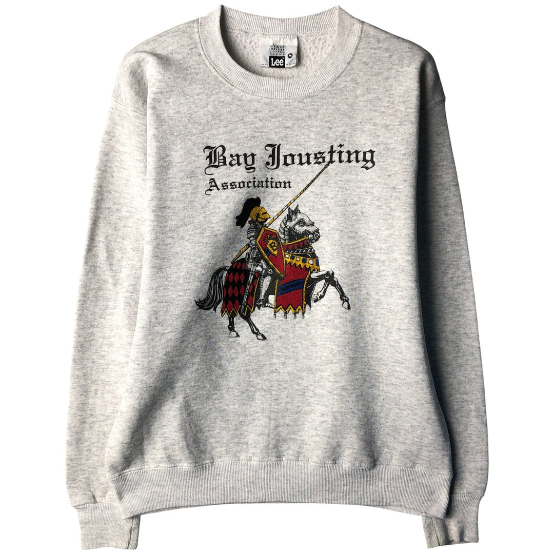 Vintage 90'S Lee Heavy Weight Cotton Blend Print Sweatshirt, Made in USA, Men's Size Medium unclear gray type Vintage Second Hand