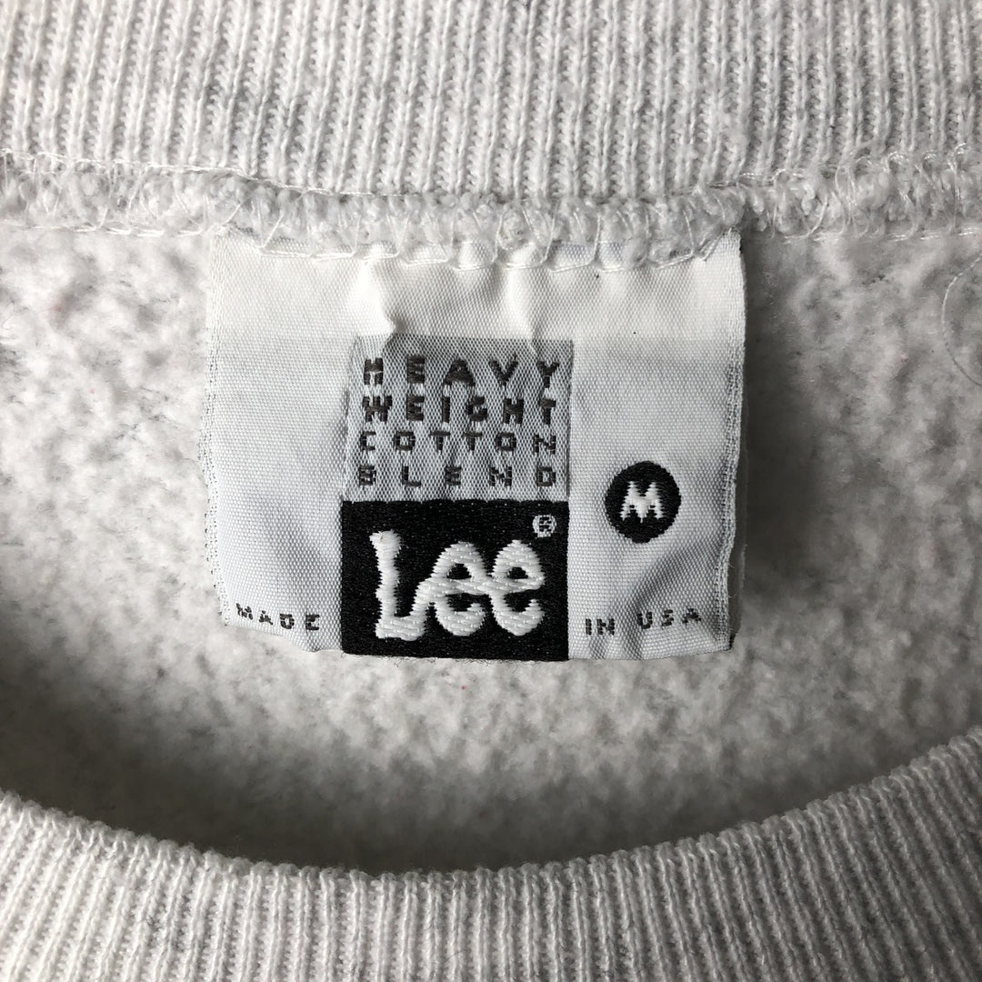 Vintage 90'S Lee Heavy Weight Cotton Blend Print Sweatshirt, Made in USA, Men's Size Medium unclear gray type Vintage Second Hand