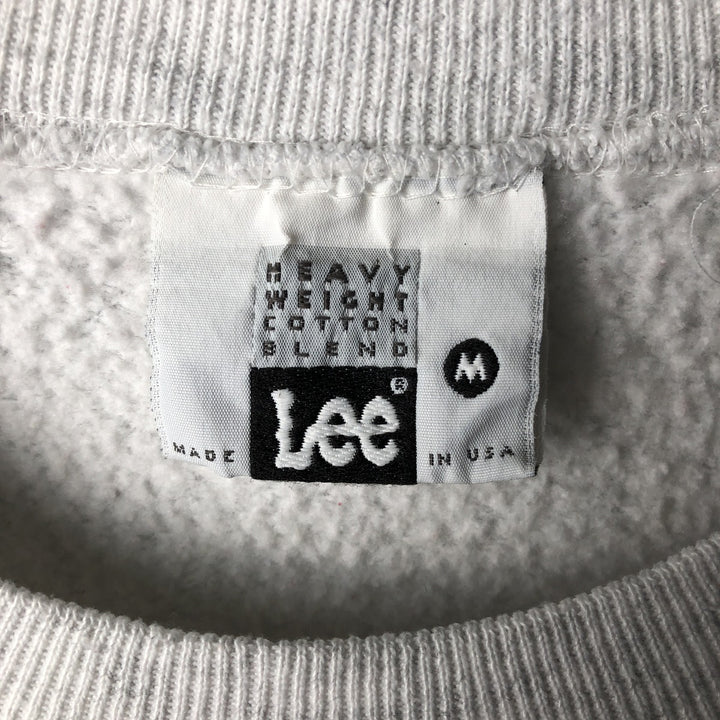 Vintage 90'S Lee Heavy Weight Cotton Blend Print Sweatshirt, Made in USA, Men's Size Medium unclear gray type Vintage Second Hand