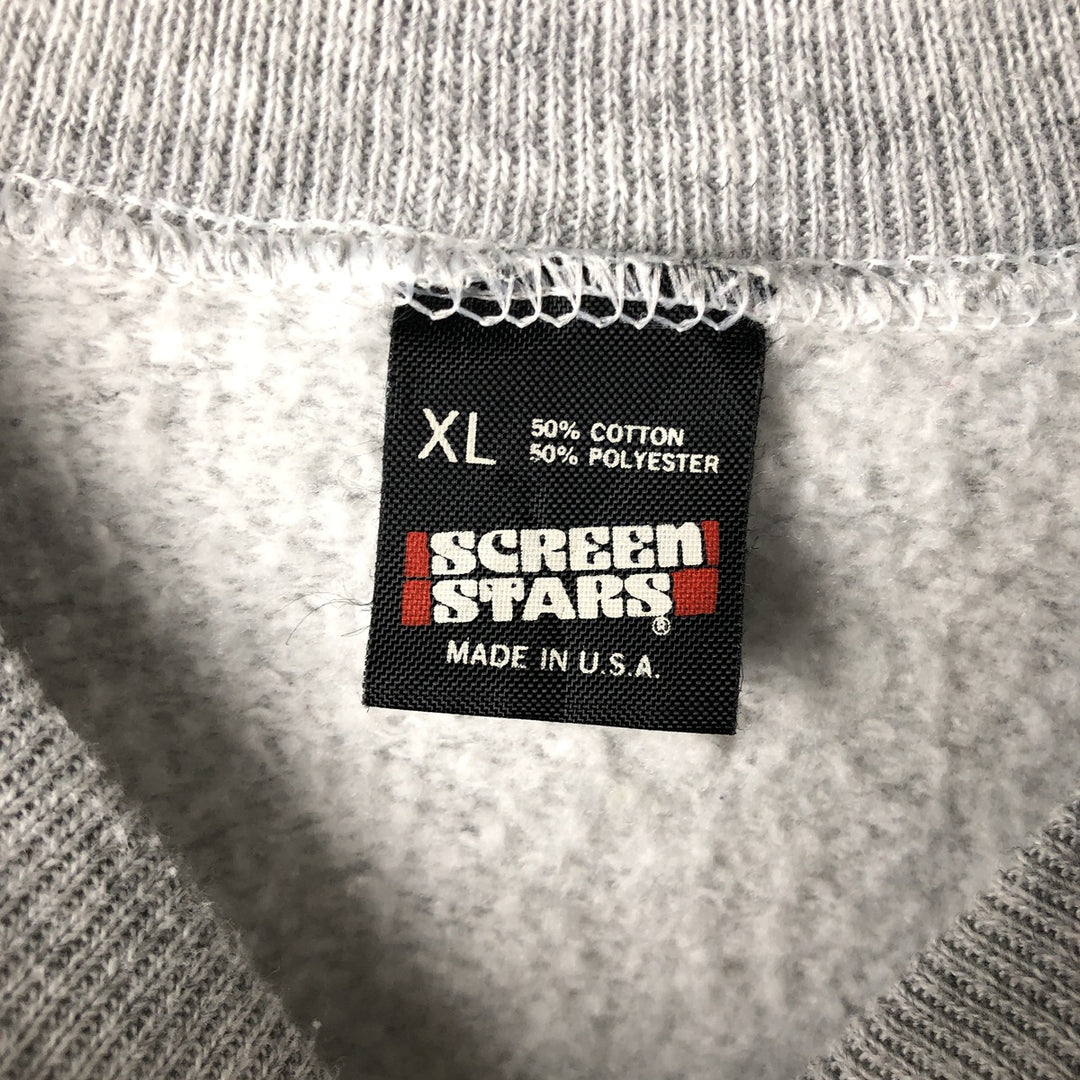 Vintage 90'S SCREEN STARS printed sweatshirt, made in the USA, men's size XL cotton gray type Vintage Second Hand