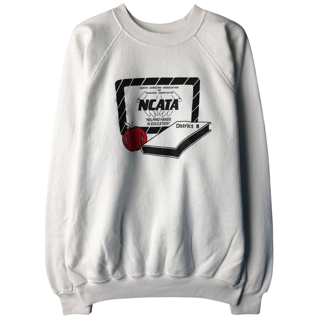 Vintage 80'S Hanes Blue Tag Printed Sweatshirt, Made in USA, Men's XL cotton white type Vintage Second Hand