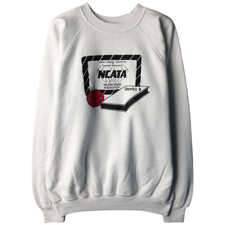 Vintage 80'S Hanes Blue Tag Printed Sweatshirt, Made in USA, Men's XL cotton white type Vintage Second Hand