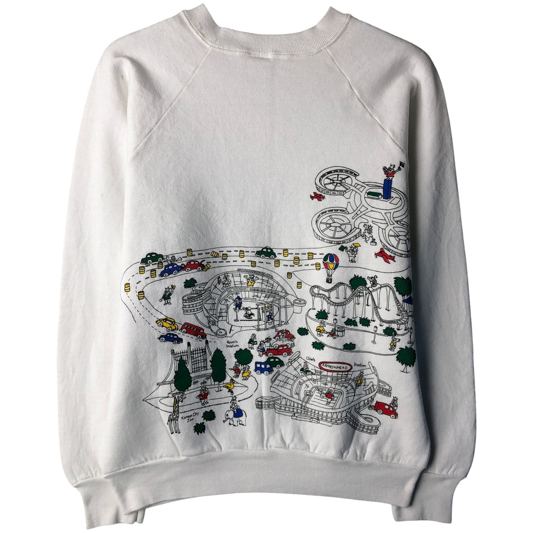 Vintage 80'S Fruit of the Loom printed sweatshirt, made in the USA, size M for men cotton white type Vintage Second Hand