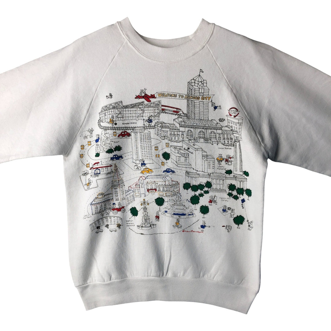 Vintage 80'S Fruit of the Loom printed sweatshirt, made in the USA, size M for men cotton white type Vintage Second Hand