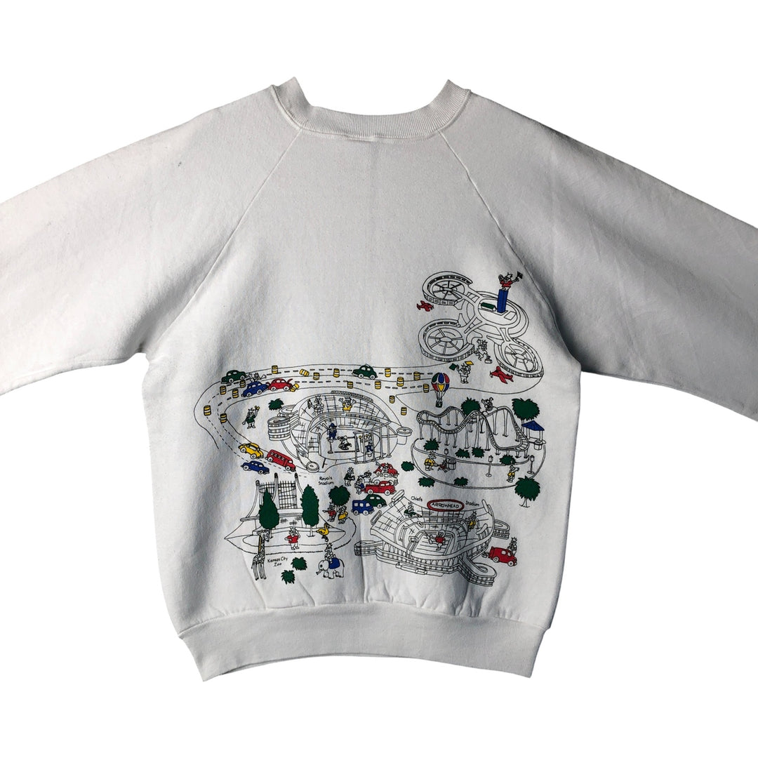 Vintage 80'S Fruit of the Loom printed sweatshirt, made in the USA, size M for men cotton white type Vintage Second Hand