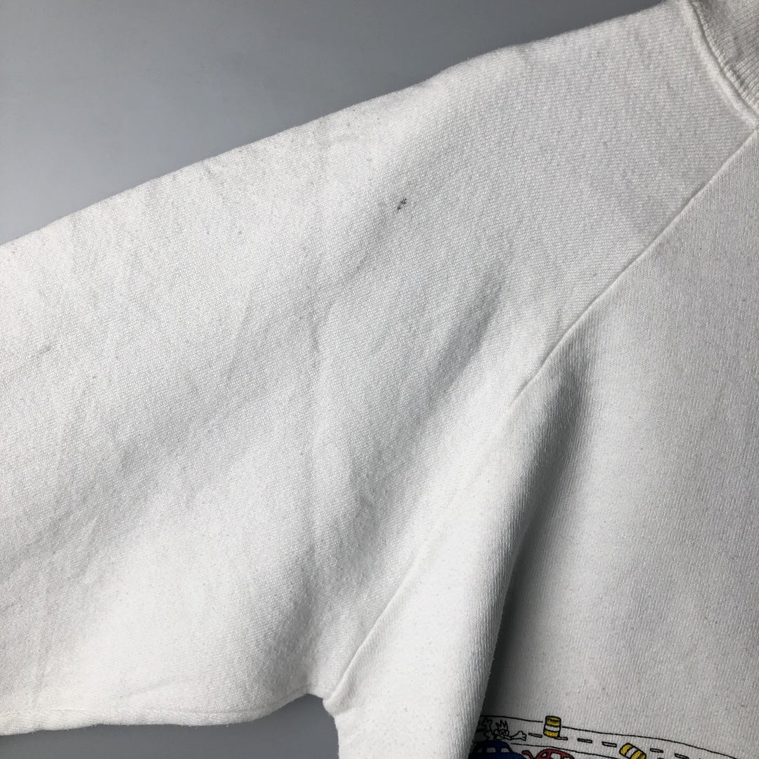 Vintage 80'S Fruit of the Loom printed sweatshirt, made in the USA, size M for men cotton white type Vintage Second Hand