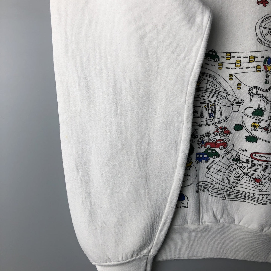 Vintage 80'S Fruit of the Loom printed sweatshirt, made in the USA, size M for men cotton white type Vintage Second Hand