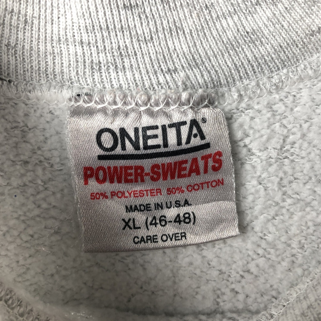 90'S Oneita WTTW Chicago Print Sweatshirt, Made in USA, Vintage, Men's XL polyester gray type Vintage Second Hand