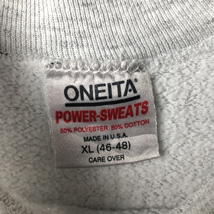 90'S Oneita WTTW Chicago Print Sweatshirt, Made in USA, Vintage, Men's XL polyester gray type Vintage Second Hand