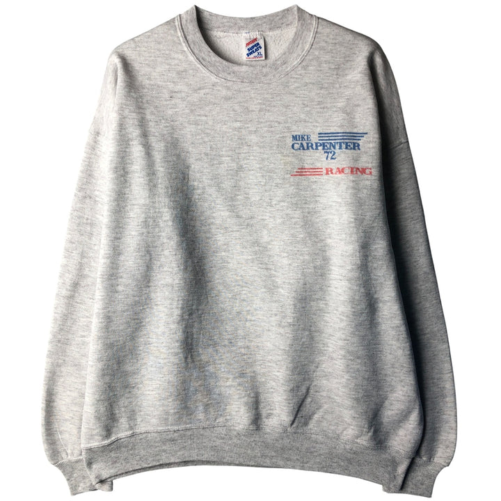 Vintage 80s-90'S Jerzees Super Sweats printed sweatshirt, made in the USA, men's size XL cotton gray type Vintage Second Hand