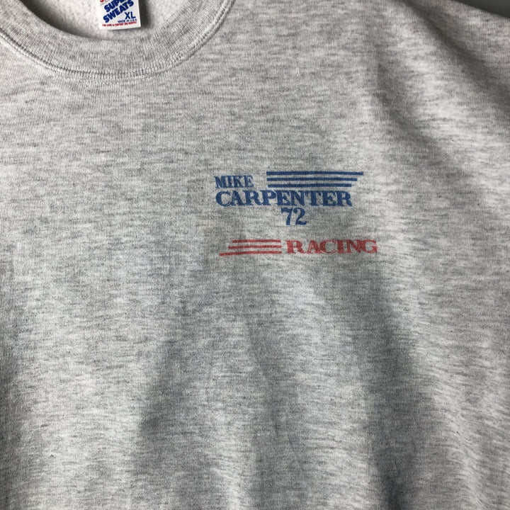 Vintage 80s-90'S Jerzees Super Sweats printed sweatshirt, made in the USA, men's size XL cotton gray type Vintage Second Hand