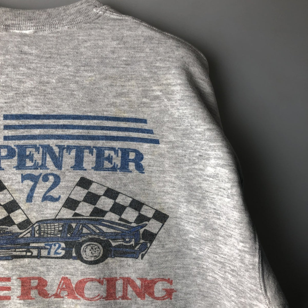 Vintage 80s-90'S Jerzees Super Sweats printed sweatshirt, made in the USA, men's size XL cotton gray type Vintage Second Hand