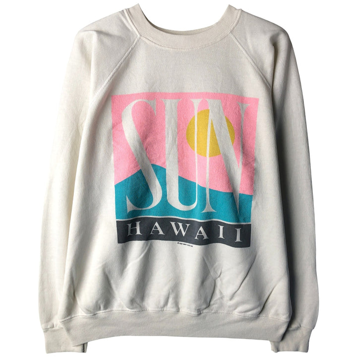 Vintage 80'S Hanes printed sweatshirt, made in USA, size L for men cotton white type Vintage Second Hand