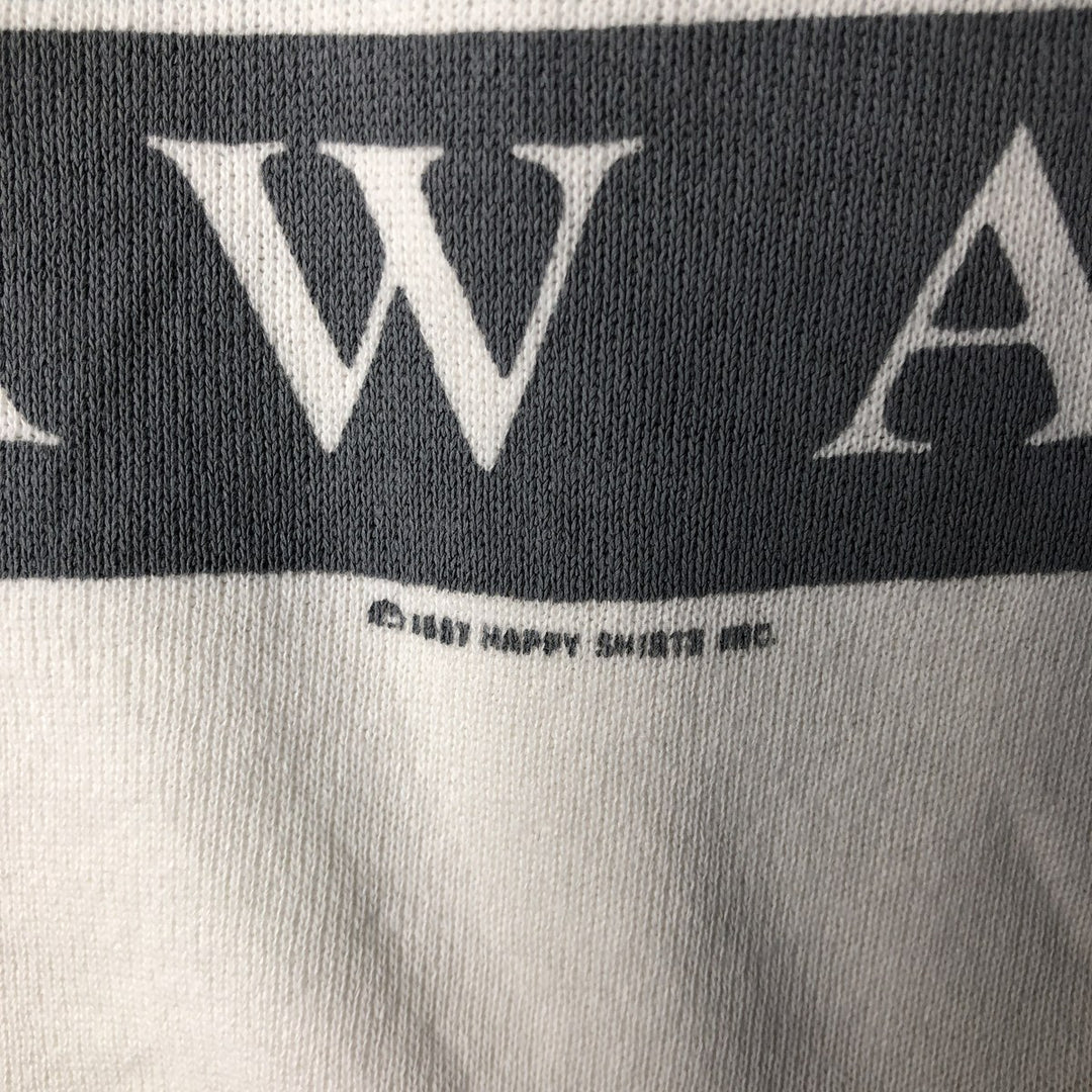 Vintage 80'S Hanes printed sweatshirt, made in USA, size L for men cotton white type Vintage Second Hand