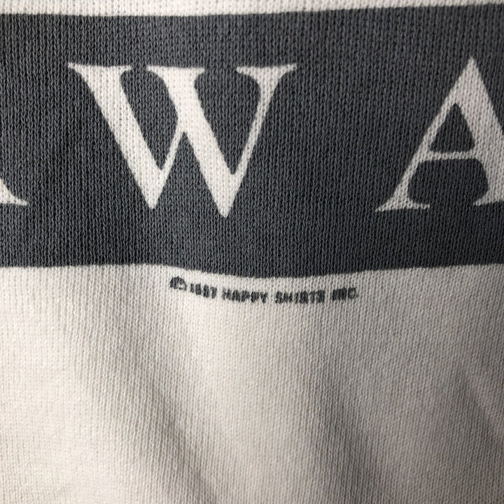 Vintage 80'S Hanes printed sweatshirt, made in USA, size L for men cotton white type Vintage Second Hand