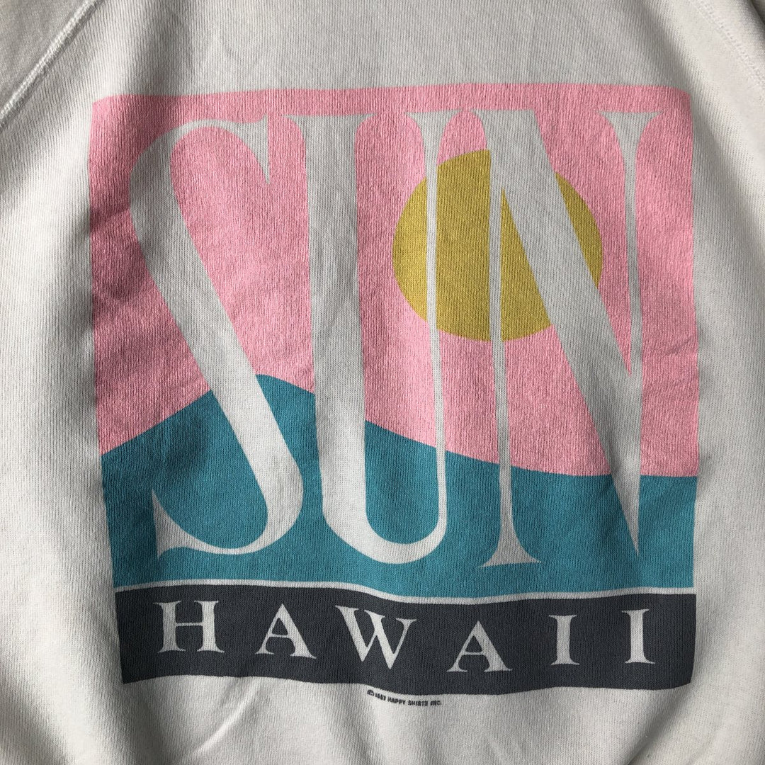 Vintage 80'S Hanes printed sweatshirt, made in USA, size L for men cotton white type Vintage Second Hand