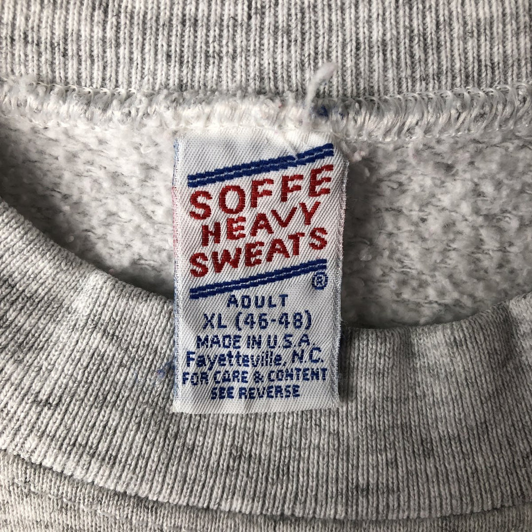 Vintage 90'S SOFFE HEAVY SWEATS printed sweatshirt, made in the USA, men's size XL polyester gray type Vintage Second Hand