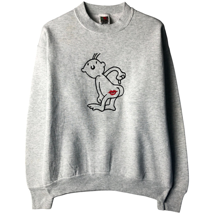 Vintage 90'S Fruit of the Loom sweatshirt, made in the USA, size M, men's cotton gray type Vintage Second Hand