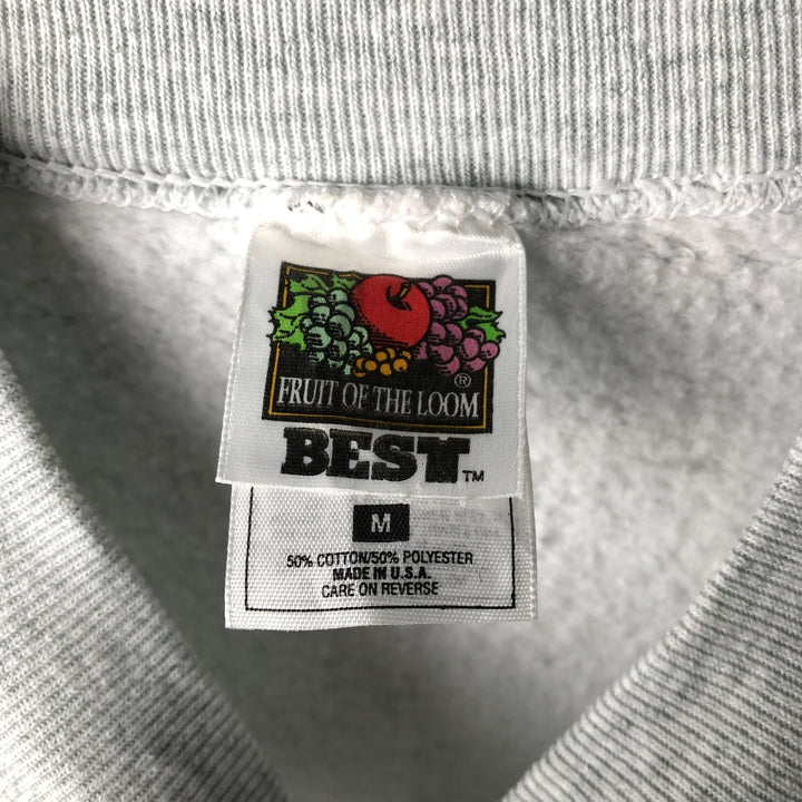 Vintage 90'S Fruit of the Loom sweatshirt, made in the USA, size M, men's cotton gray type Vintage Second Hand