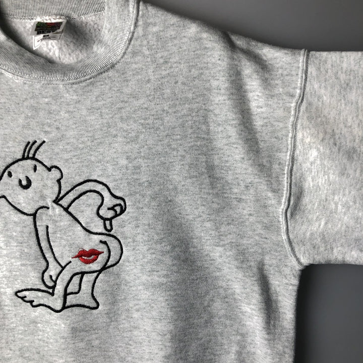 Vintage 90'S Fruit of the Loom sweatshirt, made in the USA, size M, men's cotton gray type Vintage Second Hand