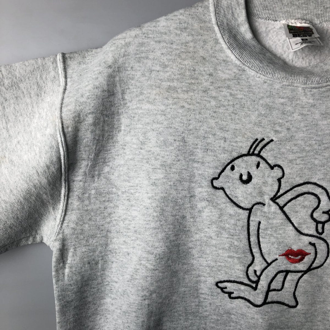 Vintage 90'S Fruit of the Loom sweatshirt, made in the USA, size M, men's cotton gray type Vintage Second Hand