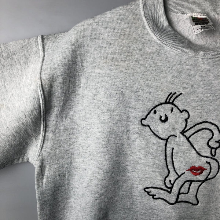 Vintage 90'S Fruit of the Loom sweatshirt, made in the USA, size M, men's cotton gray type Vintage Second Hand