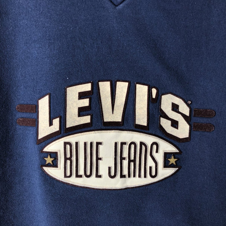 Levi's V-neck logo sweatshirt, men's size XL cotton navy blue type Vintage Second Hand