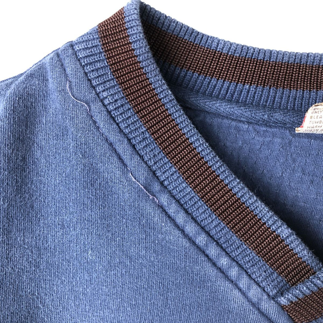 Levi's V-neck logo sweatshirt, men's size XL cotton navy blue type Vintage Second Hand