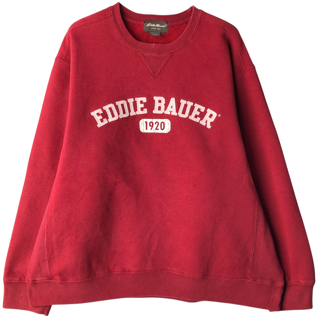 2000'S Eddie Bauer logo sweatshirt, men's size XL cotton red type reddish brown Vintage Second Hand