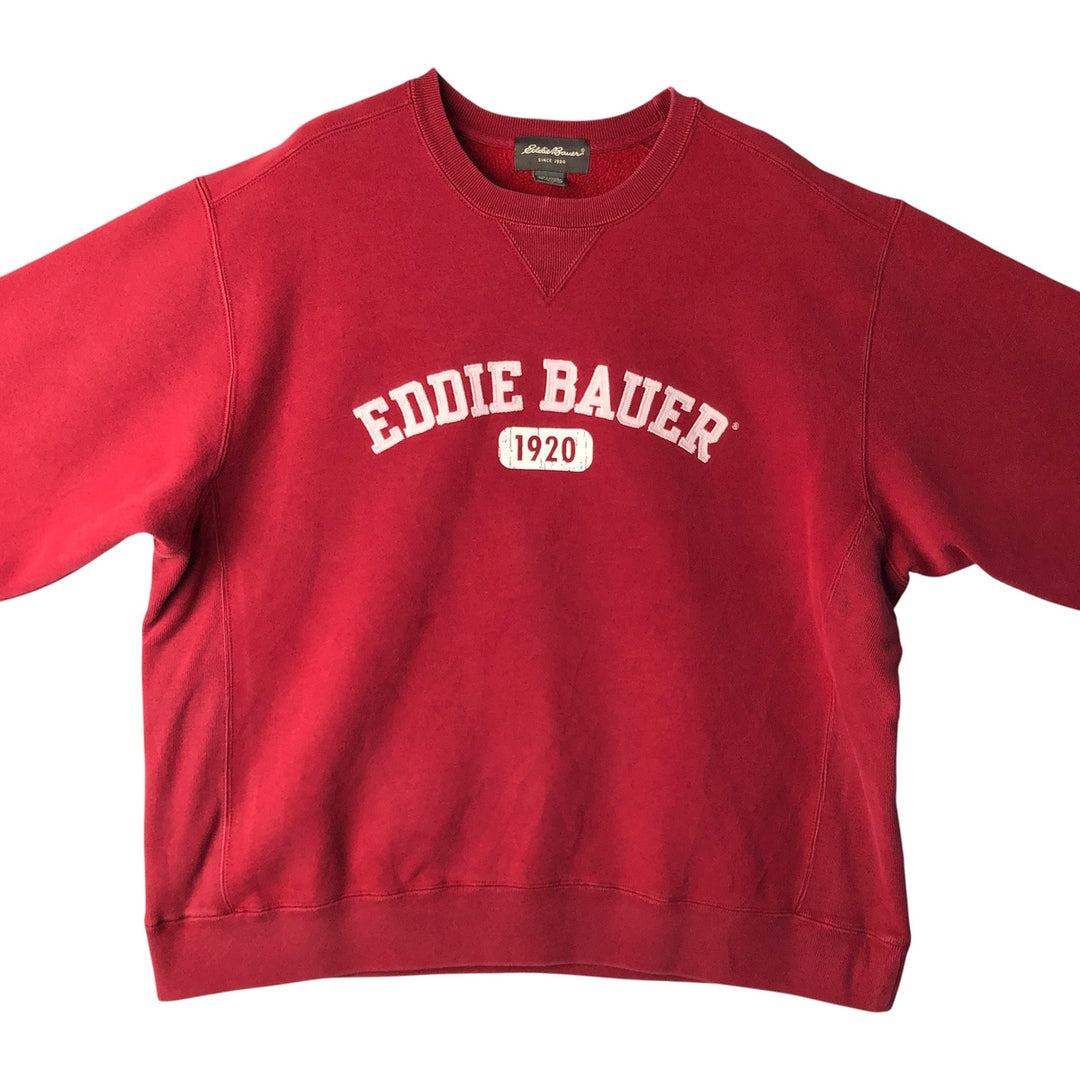 2000'S Eddie Bauer logo sweatshirt, men's size XL cotton red type reddish brown Vintage Second Hand