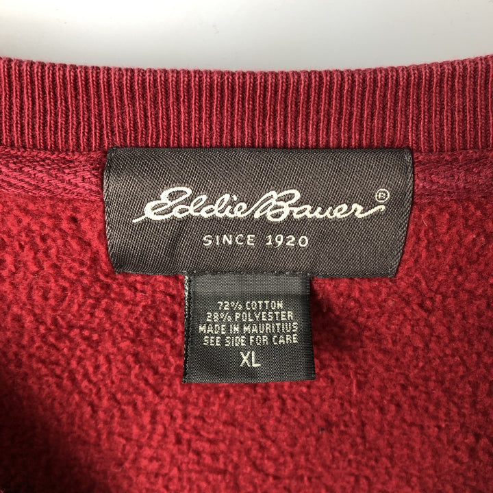 2000'S Eddie Bauer logo sweatshirt, men's size XL cotton red type reddish brown Vintage Second Hand