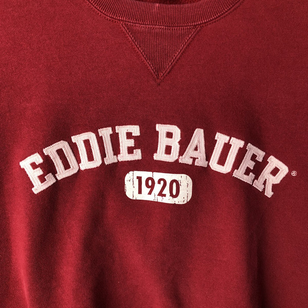2000'S Eddie Bauer logo sweatshirt, men's size XL cotton red type reddish brown Vintage Second Hand