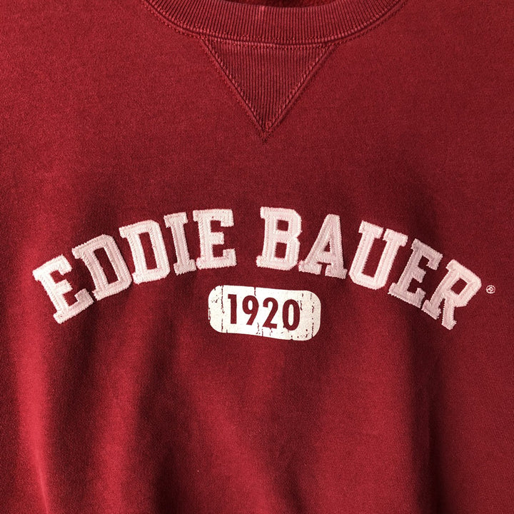 2000'S Eddie Bauer logo sweatshirt, men's size XL cotton red type reddish brown Vintage Second Hand