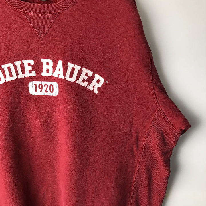 2000'S Eddie Bauer logo sweatshirt, men's size XL cotton red type reddish brown Vintage Second Hand