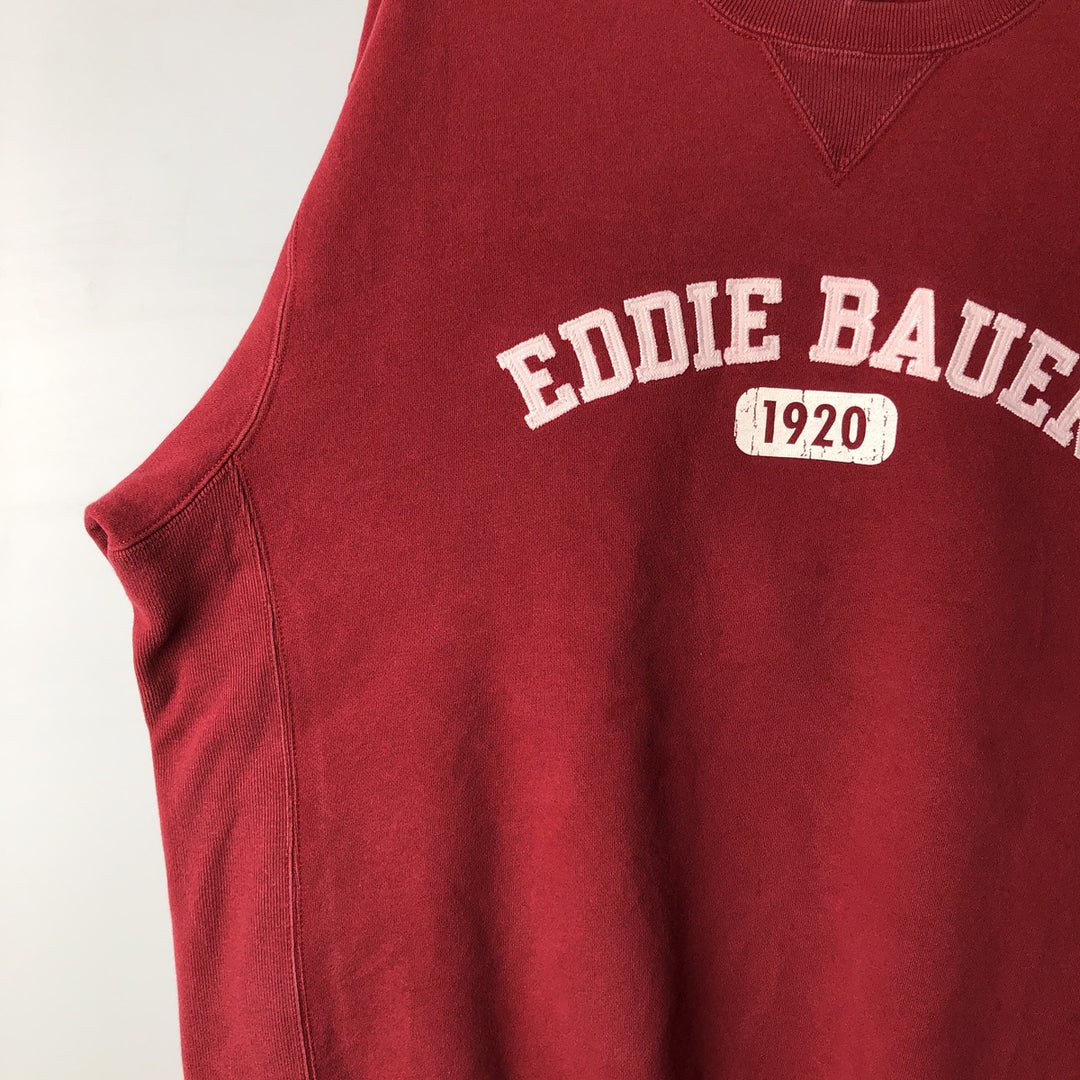 2000'S Eddie Bauer logo sweatshirt, men's size XL cotton red type reddish brown Vintage Second Hand