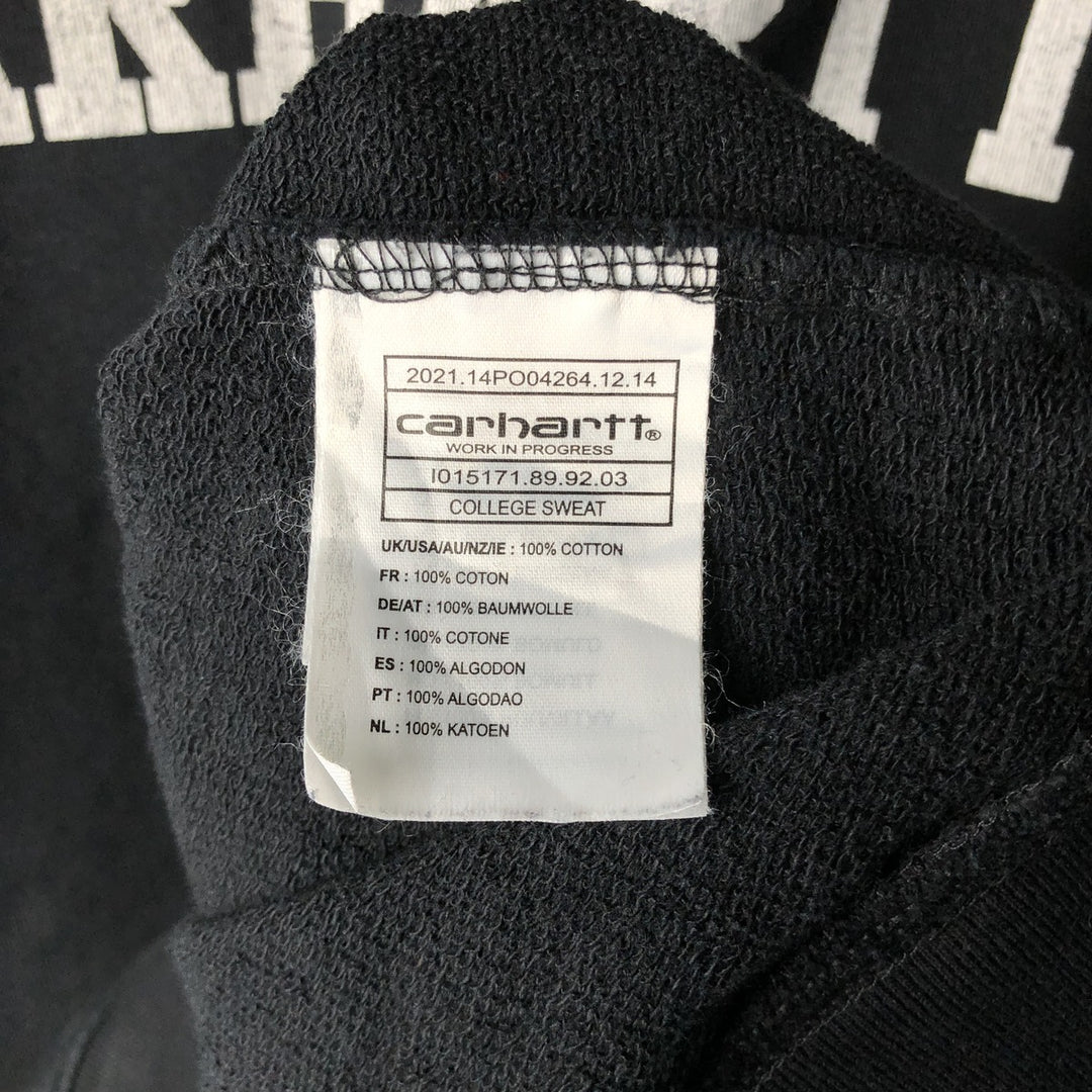 Carhartt logo sweatshirt, men's size XL cotton black type Vintage Second Hand