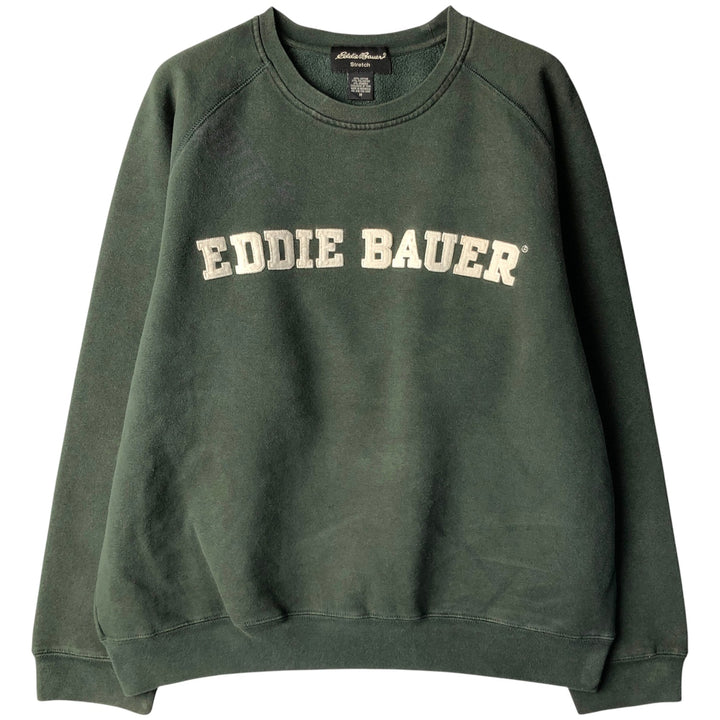 2000'S Eddie Bauer logo sweatshirt, men's size M cotton Green type dark green Vintage Second Hand