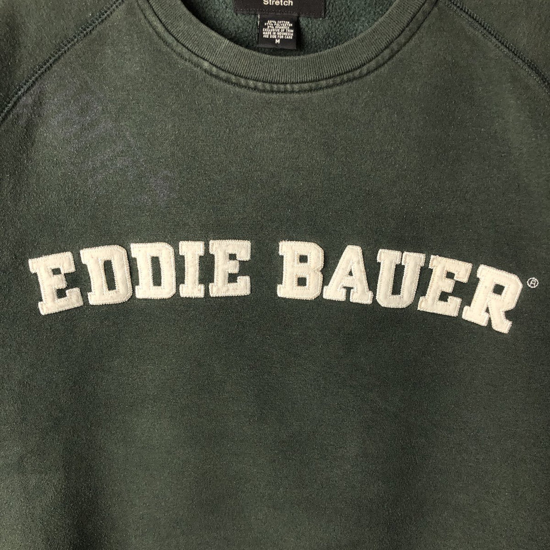 2000'S Eddie Bauer logo sweatshirt, men's size M cotton Green type dark green Vintage Second Hand