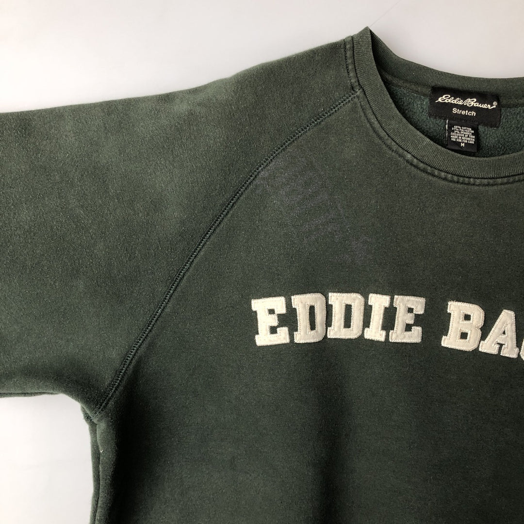 2000'S Eddie Bauer logo sweatshirt, men's size M cotton Green type dark green Vintage Second Hand