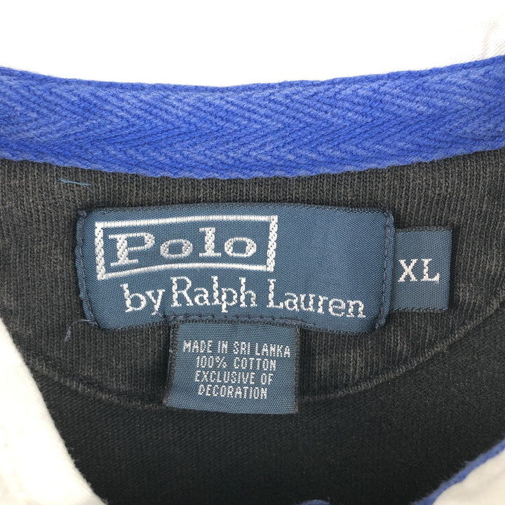 Ralph Lauren POLO by Ralph Lauren Big Pony Long Sleeve Rugby Shirt Men's XL cotton black type Vintage Second Hand