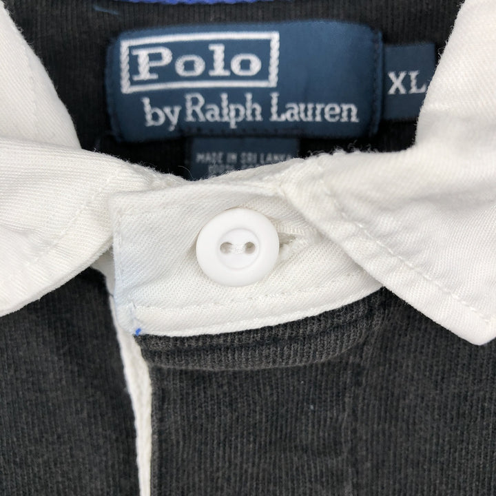 Ralph Lauren POLO by Ralph Lauren Big Pony Long Sleeve Rugby Shirt Men's XL cotton black type Vintage Second Hand