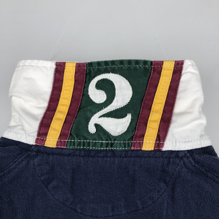 Ralph Lauren POLO by Ralph Lauren CUSTOM FIT Big Pony Long Sleeve Rugby Shirt, Men's Size Medium cotton navy blue type Vintage Second Hand