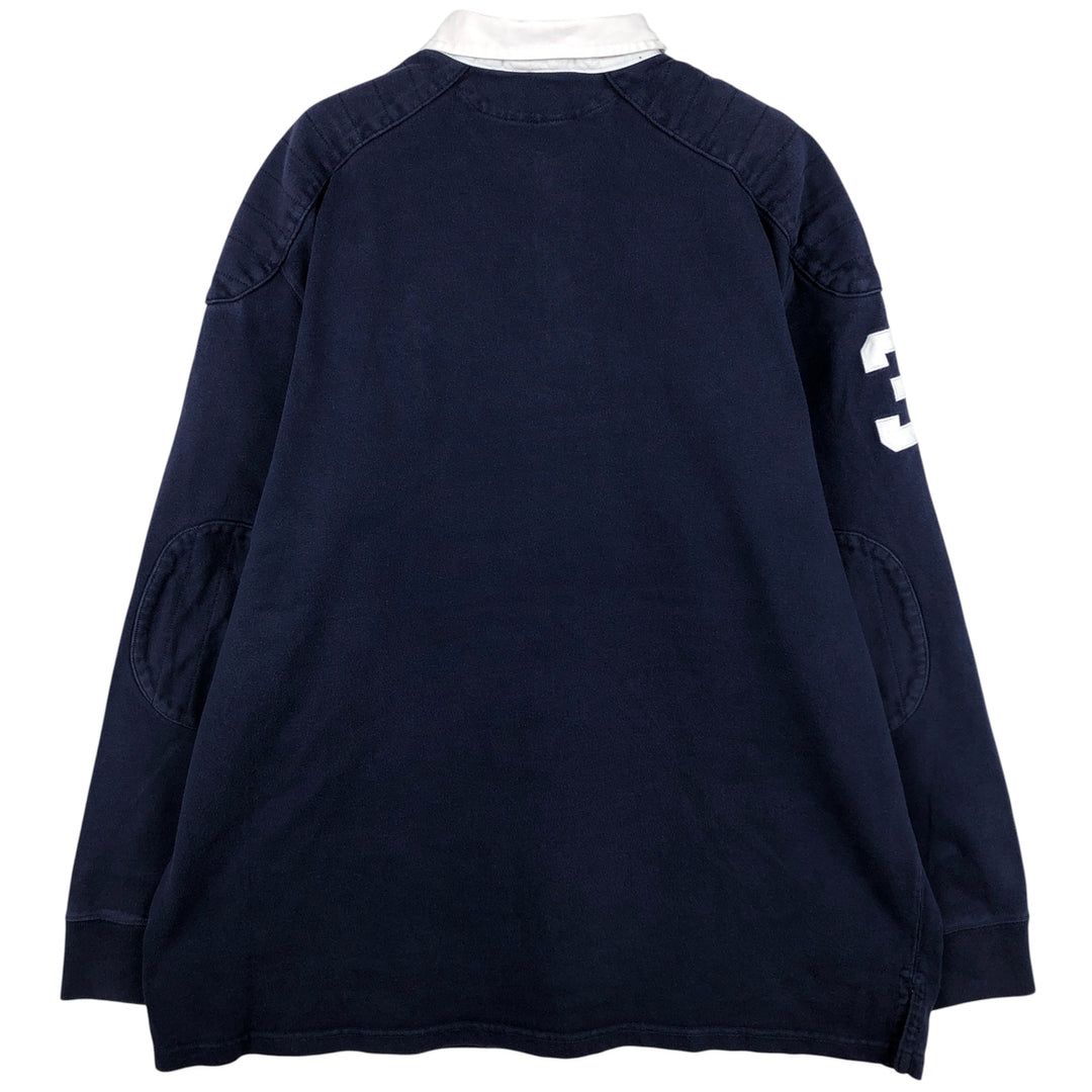 Ralph Lauren POLO by Ralph Lauren Big Pony Long Sleeve Rugby Shirt Men's XL cotton navy blue type Vintage Second Hand