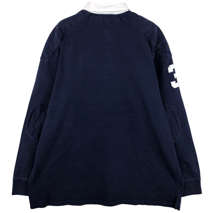 Ralph Lauren POLO by Ralph Lauren Big Pony Long Sleeve Rugby Shirt Men's XL cotton navy blue type Vintage Second Hand