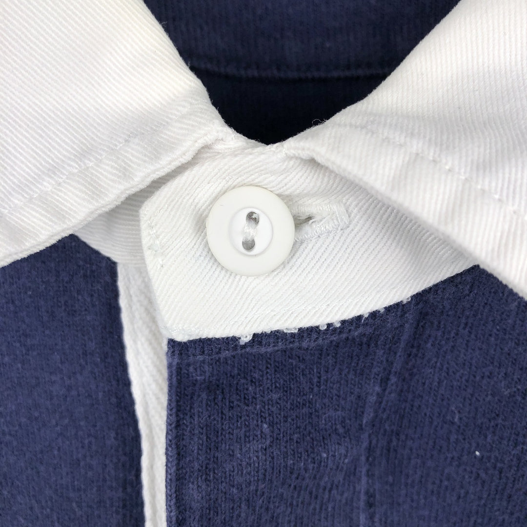 Ralph Lauren POLO by Ralph Lauren Big Pony Long Sleeve Rugby Shirt Men's XL cotton navy blue type Vintage Second Hand