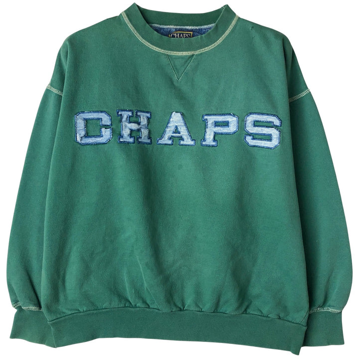 Vintage 1980'S Ralph Lauren CHAPS logo sweatshirt, size M, men's cotton green type Vintage Second Hand
