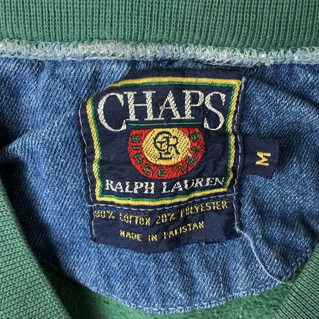 Vintage 1980'S Ralph Lauren CHAPS logo sweatshirt, size M, men's cotton green type Vintage Second Hand